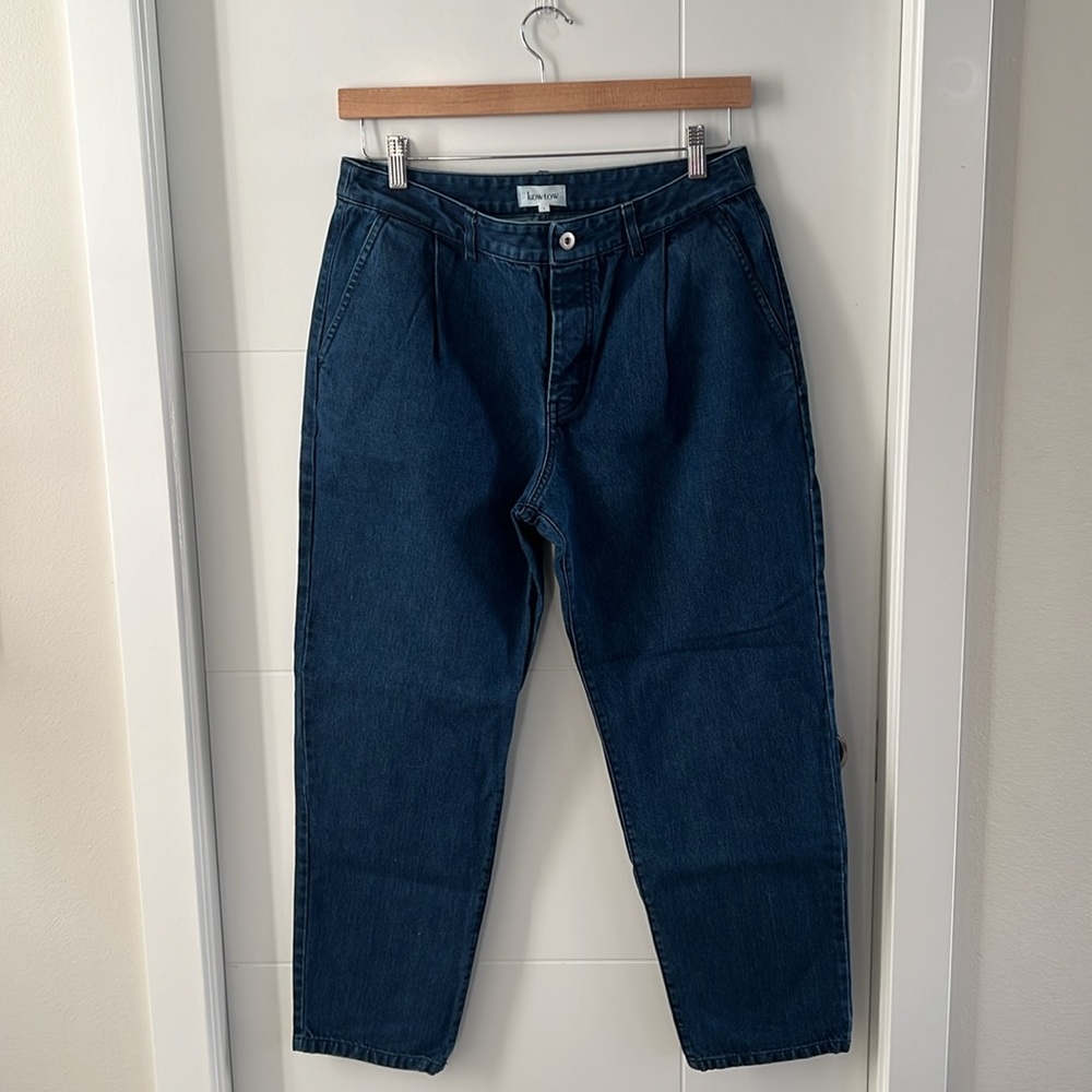SOLD // Kowtow Pleated Denim Jeans - Size Large